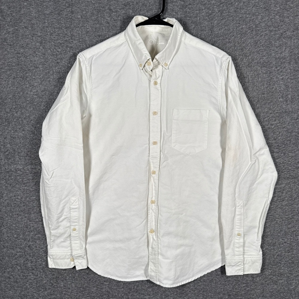Outlier Nyco Oxford Shirt Mens Medium White Cotton Blend Long Sleeve‎